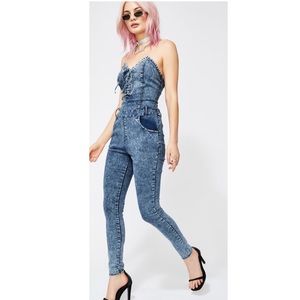 Cute DollsKill Denim Jumpsuit 💚 (NWOT)